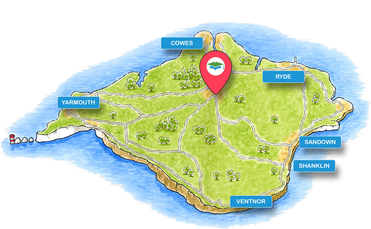 School trip Isle of Wight location map for Museum Of Island History